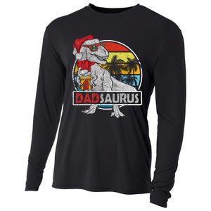 Dad Saurus T Rex Dinosaur Family Matching Xmas Christmas Cooling Performance Long Sleeve Crew