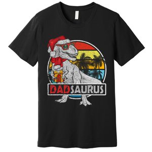 Dad Saurus T Rex Dinosaur Family Matching Xmas Christmas Premium T-Shirt