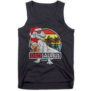 Dad Saurus T Rex Dinosaur Family Matching Xmas Christmas Tank Top