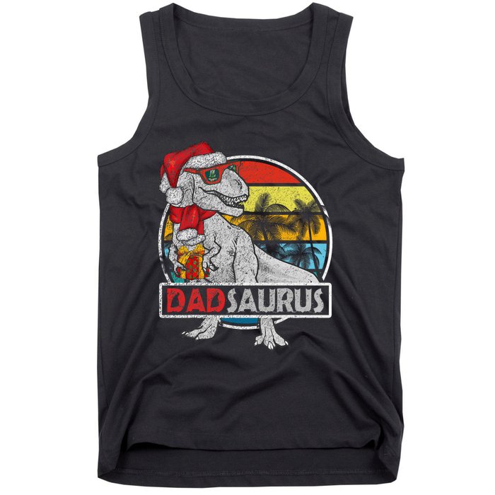 Dad Saurus T Rex Dinosaur Family Matching Xmas Christmas Tank Top