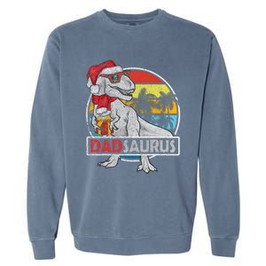 Dad Saurus T Rex Dinosaur Family Matching Xmas Christmas Garment-Dyed Sweatshirt