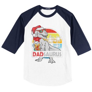 Dad Saurus T Rex Dinosaur Family Matching Xmas Christmas Baseball Sleeve Shirt