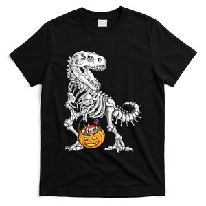 Dinosaur Skeleton T Rex Scary Halloween Boy Kids T-Shirt