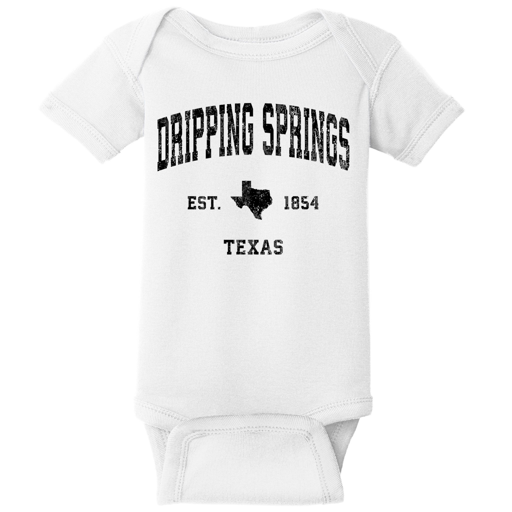 Dripping Springs Texas Tx Vintage Established Athletic Sports Design Baby Bodysuit