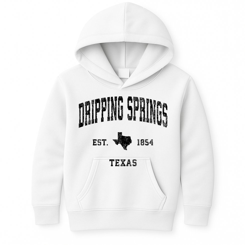 Dripping Springs Texas Tx Vintage Established Athletic Sports Design Kids Hoodie