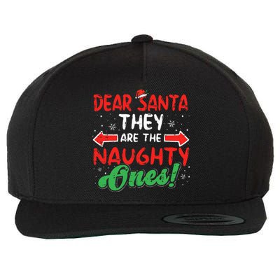 Dear Santa They Naughty Ones Christmas Xmas Kids Wool Snapback Cap