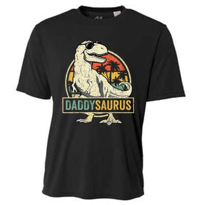 Daddy Saurus T Rex Dinosaur Daddysaurus Family Matching Cooling Performance Crew T-Shirt