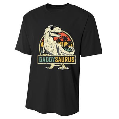 Daddy Saurus T Rex Dinosaur Daddysaurus Family Matching Performance Sprint T-Shirt