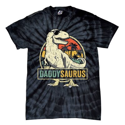 Daddy Saurus T Rex Dinosaur Daddysaurus Family Matching Tie-Dye T-Shirt