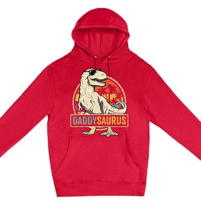 Daddy Saurus T Rex Dinosaur Daddysaurus Family Matching Premium Pullover Hoodie