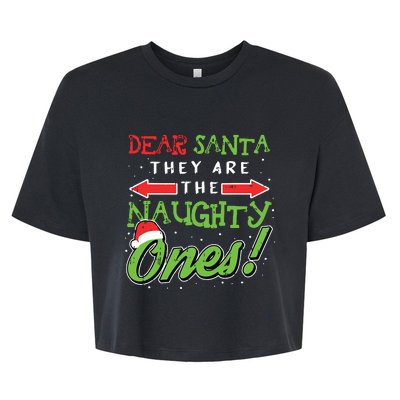 Dear Santa They Are The Naughty Ones Funny Christmas Gifts Bella+Canvas Jersey Crop Tee