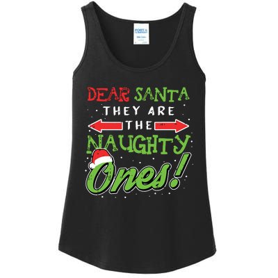 Dear Santa They Are The Naughty Ones Funny Christmas Gifts Ladies Essential Tank