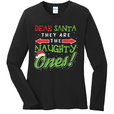 Dear Santa They Are The Naughty Ones Funny Christmas Gifts Ladies Long Sleeve Shirt