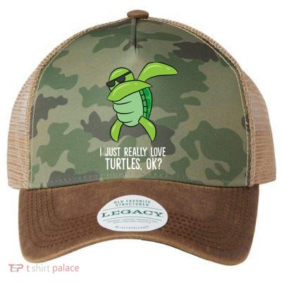 Dabbing Sea Turtle I Just Really Love Turtles Ok? Legacy Tie Dye Trucker Hat