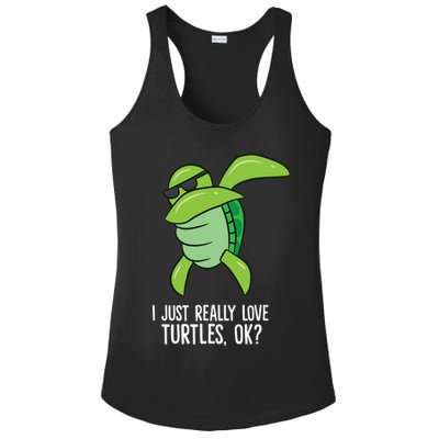 Dabbing Sea Turtle I Just Really Love Turtles Ok? Ladies PosiCharge Competitor Racerback Tank