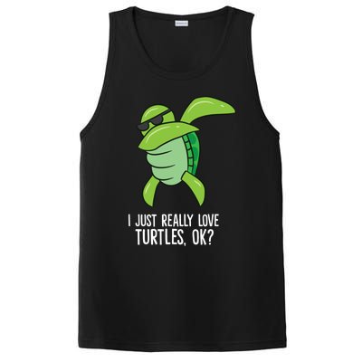 Dabbing Sea Turtle I Just Really Love Turtles Ok? PosiCharge Competitor Tank