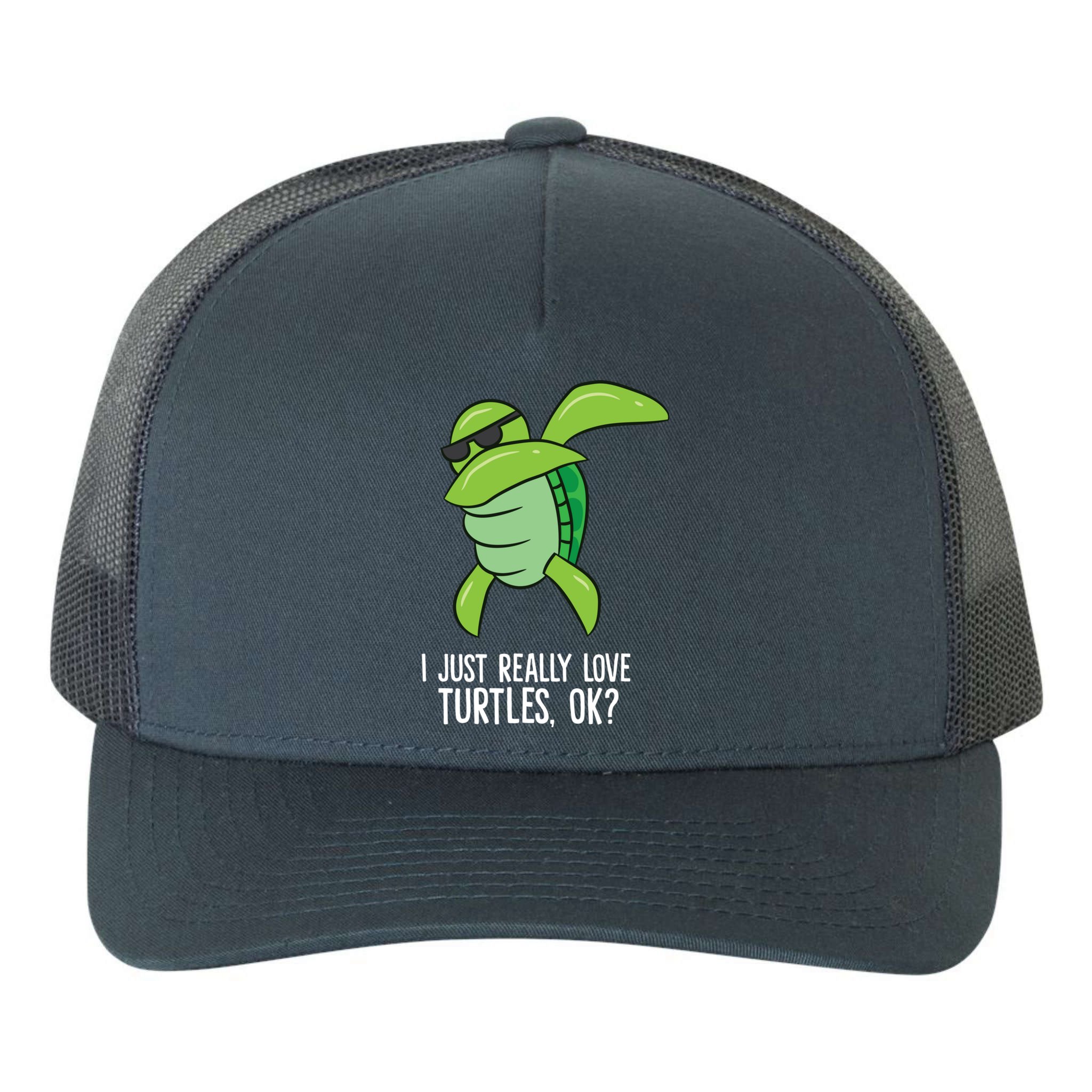 Dabbing Sea Turtle I Just Really Love Turtles Ok? Yupoong Adult 5-Panel Trucker Hat