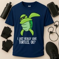 Dabbing Sea Turtle I Just Really Love Turtles Ok? Cooling Performance Crew T-Shirt