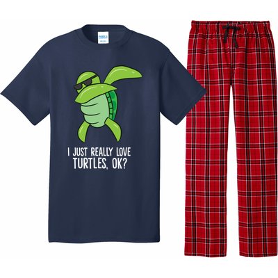 Dabbing Sea Turtle I Just Really Love Turtles Ok? Pajama Set