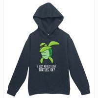 Dabbing Sea Turtle I Just Really Love Turtles Ok? Urban Pullover Hoodie