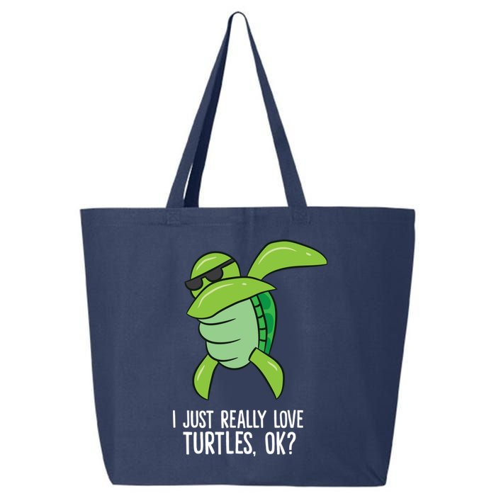 Dabbing Sea Turtle I Just Really Love Turtles Ok? 25L Jumbo Tote