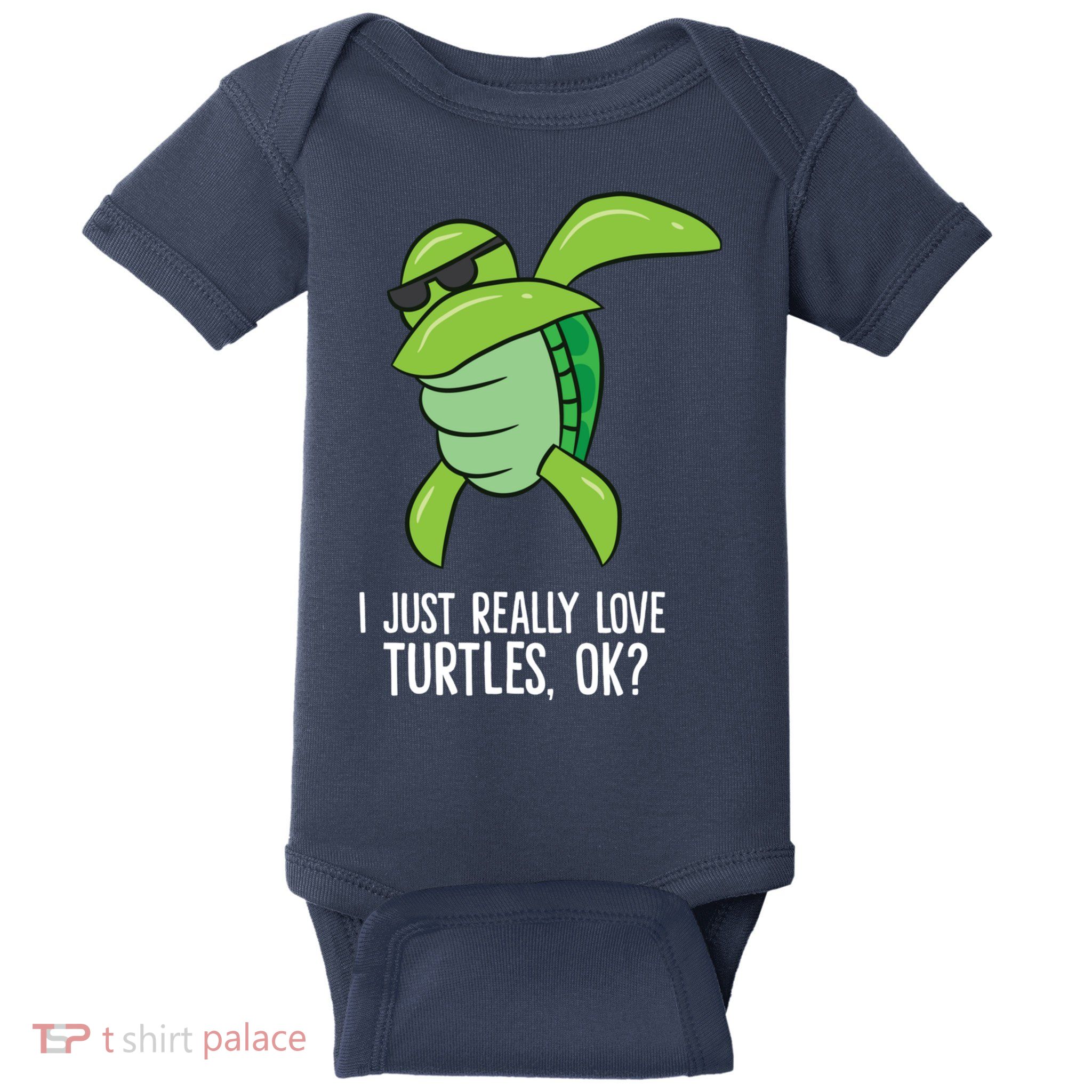 Dabbing Sea Turtle I Just Really Love Turtles Ok? Baby Bodysuit