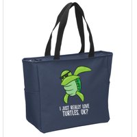 Dabbing Sea Turtle I Just Really Love Turtles Ok? Zip Tote Bag