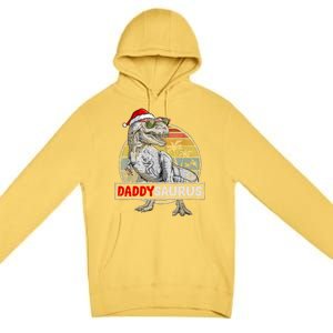 Daddy Saurus T Rex Dinosaur Christmas Family Matching Xmas Funny Gift Premium Pullover Hoodie