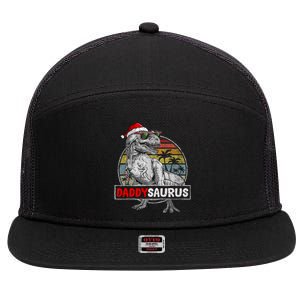 Daddy Saurus T Rex Dinosaur Christmas Family Matching Xmas Funny Gift 7 Panel Mesh Trucker Snapback Hat