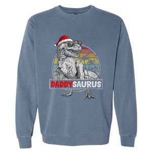 Daddy Saurus T Rex Dinosaur Christmas Family Matching Xmas Funny Gift Garment-Dyed Sweatshirt