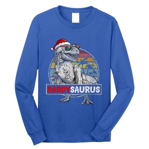 Daddy Saurus T Rex Dinosaur Christmas Family Matching Xmas Funny Gift Long Sleeve Shirt