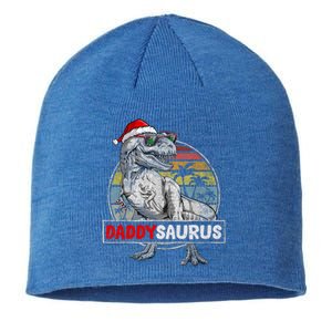 Daddy Saurus T Rex Dinosaur Christmas Family Matching Xmas Funny Gift Sustainable Beanie