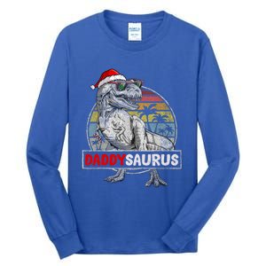 Daddy Saurus T Rex Dinosaur Christmas Family Matching Xmas Funny Gift Tall Long Sleeve T-Shirt