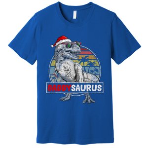 Daddy Saurus T Rex Dinosaur Christmas Family Matching Xmas Funny Gift Premium T-Shirt