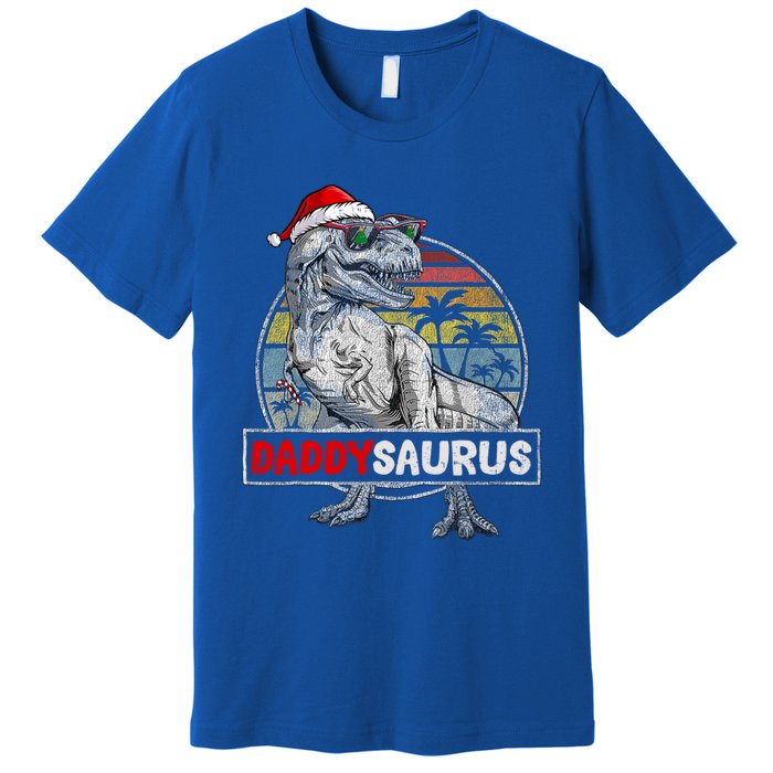 Daddy Saurus T Rex Dinosaur Christmas Family Matching Xmas Funny Gift Premium T-Shirt