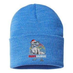 Daddy Saurus T Rex Dinosaur Christmas Family Matching Xmas Funny Gift Sustainable Knit Beanie