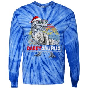 Daddy Saurus T Rex Dinosaur Christmas Family Matching Xmas Funny Gift Tie-Dye Long Sleeve Shirt