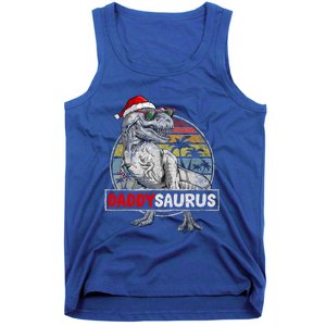 Daddy Saurus T Rex Dinosaur Christmas Family Matching Xmas Funny Gift Tank Top