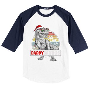 Daddy Saurus T Rex Dinosaur Christmas Family Matching Xmas Funny Gift Baseball Sleeve Shirt