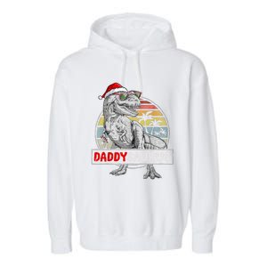 Daddy Saurus T Rex Dinosaur Christmas Family Matching Xmas Funny Gift Garment-Dyed Fleece Hoodie