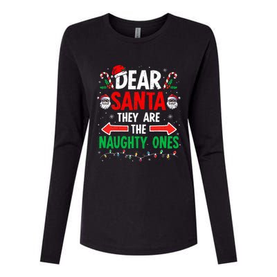 Dear Santa They Naughty Ones Christmas Xmas Womens Cotton Relaxed Long Sleeve T-Shirt