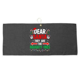 Dear Santa They Naughty Ones Christmas Xmas Large Microfiber Waffle Golf Towel