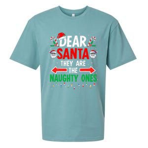 Dear Santa They Naughty Ones Christmas Xmas Sueded Cloud Jersey T-Shirt