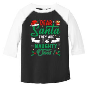 Dear Santa They Are The Naughty Ones Funny Christmas Toddler Fine Jersey T-Shirt