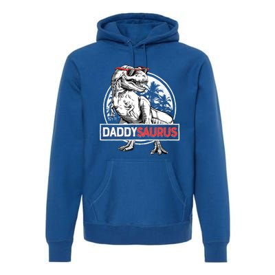 Daddy Saurus T Rex Dinosaur FatherS Day Family Matching Gift Premium Hoodie