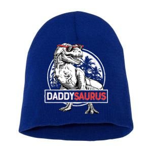 Daddy Saurus T Rex Dinosaur FatherS Day Family Matching Gift Short Acrylic Beanie