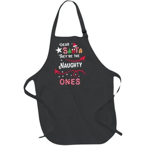 Dear Santa They Are The Naughty Ones Christmas Funny Full-Length Apron With Pockets