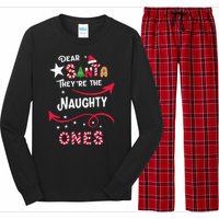 Dear Santa They Are The Naughty Ones Christmas Funny Long Sleeve Pajama Set