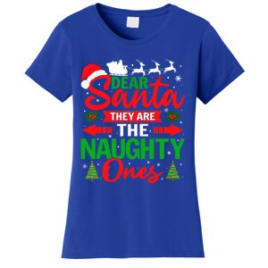 Dear Santa They Are The Naughty Ones Funny Christmas Cute Gift Women's T-Shirt