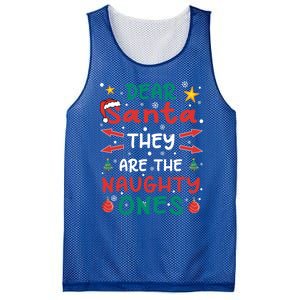 Dear Santa They Are The Naughty Ones Christmas Great Gift Mesh Reversible Basketball Jersey Tank